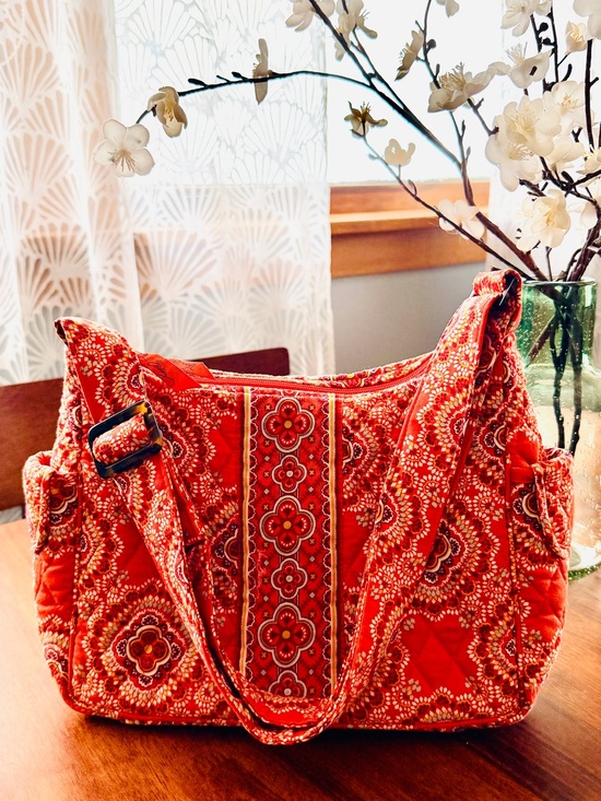 Vera Bradley Handbags - Vera Bradley Red Quilted Floral Shoulder Bag